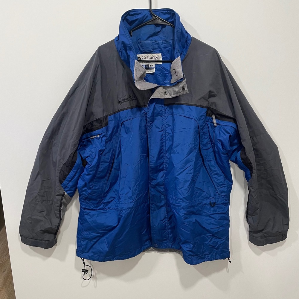 Columbia Interchange Jacket XXL Blue Gray Outdoor Adventure Sportswear Coat